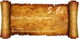 Surányi Csongor névjegykártya